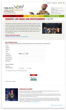 Tune In To YES Ticket Purchase Form